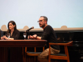 Conferencia "Supermodelos", arqs.  Santiago Miret y Melisa Brieva, FADU., Montevideo, Uy. 07/10/2019. Foto: Sofia Ghiazza_SMA_FADU.